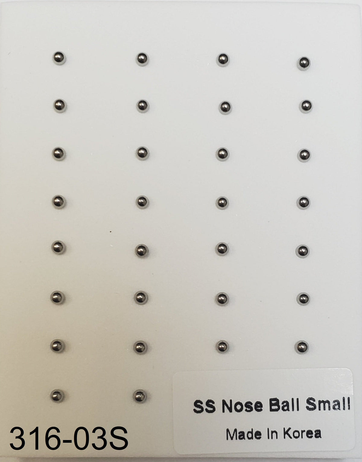 03 exact silver small ball straight nose stud product close-up