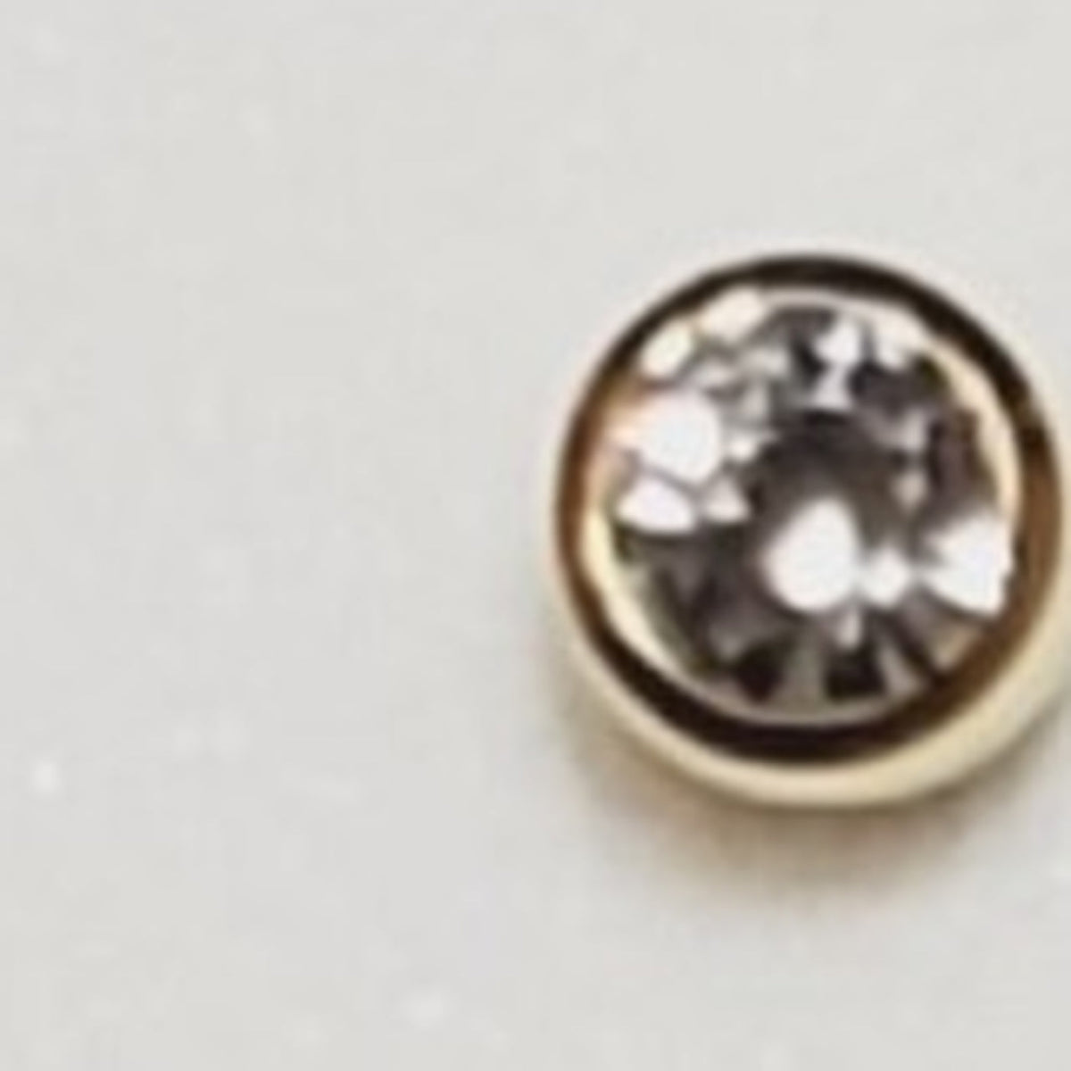 06 large bezel crystal nose stud in gold
