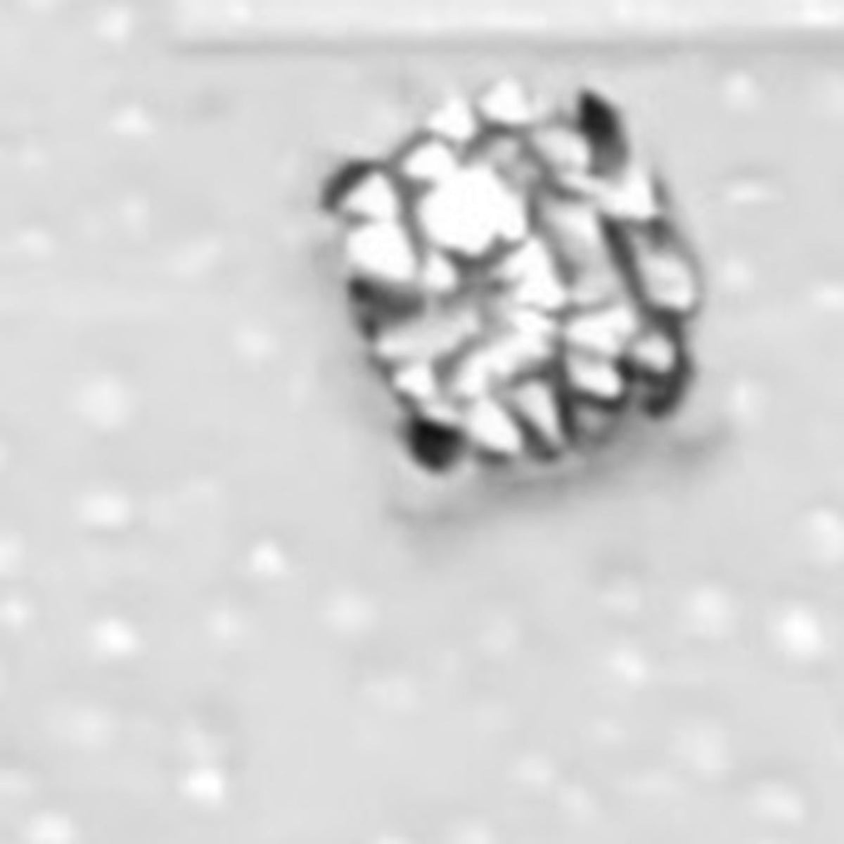 08N large square prong L-shaped nose stud in silver